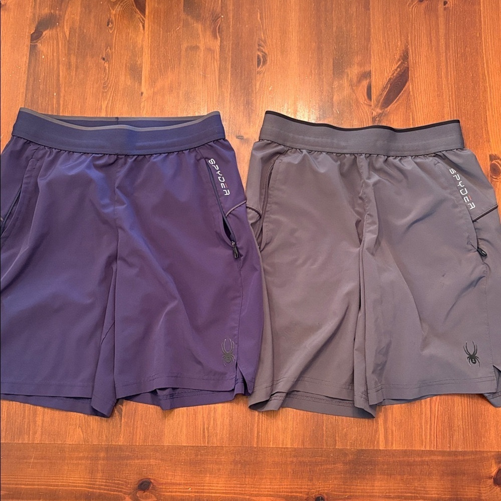 Bundle of 2 Spyder Athletic Sports Gym Shorts Men’s Size Small